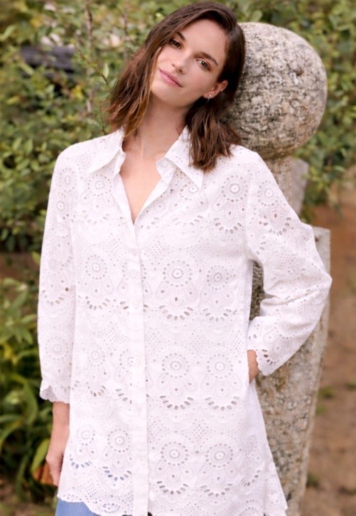 Blusa Troquelada Blanca