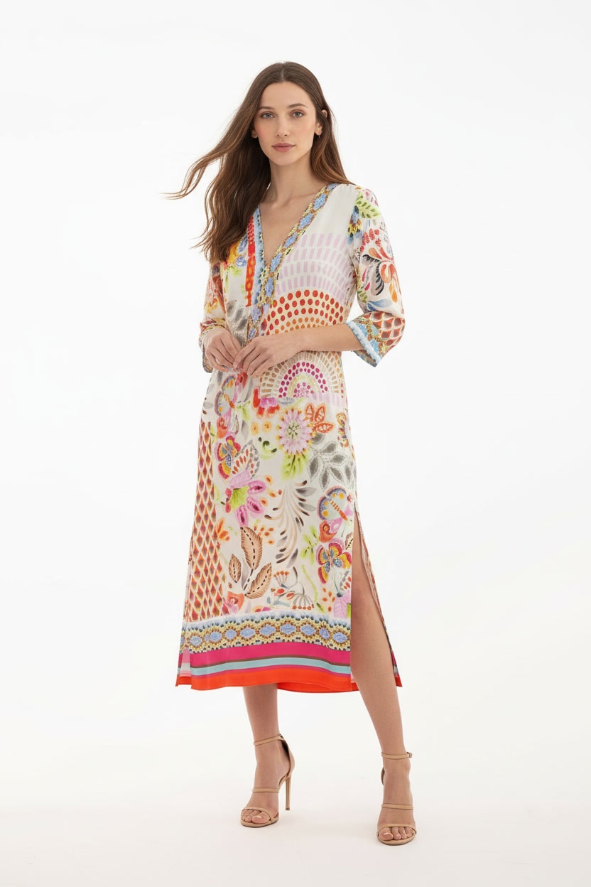 Vestido Estampado Patch Rojo 1