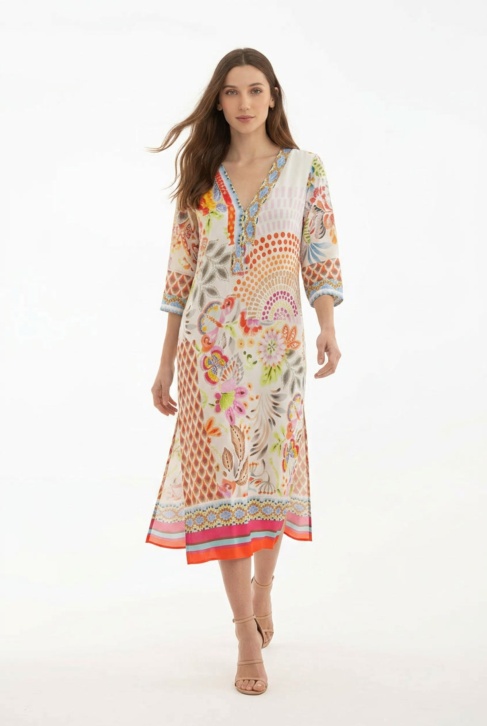 Vestido Estampado Patch Rojo