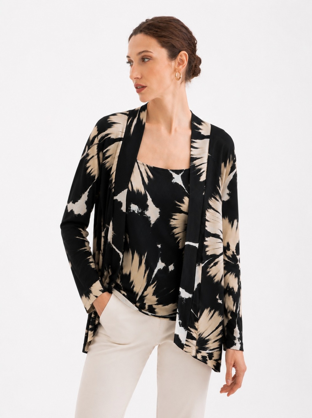 Twin-set Floral blanco y negro