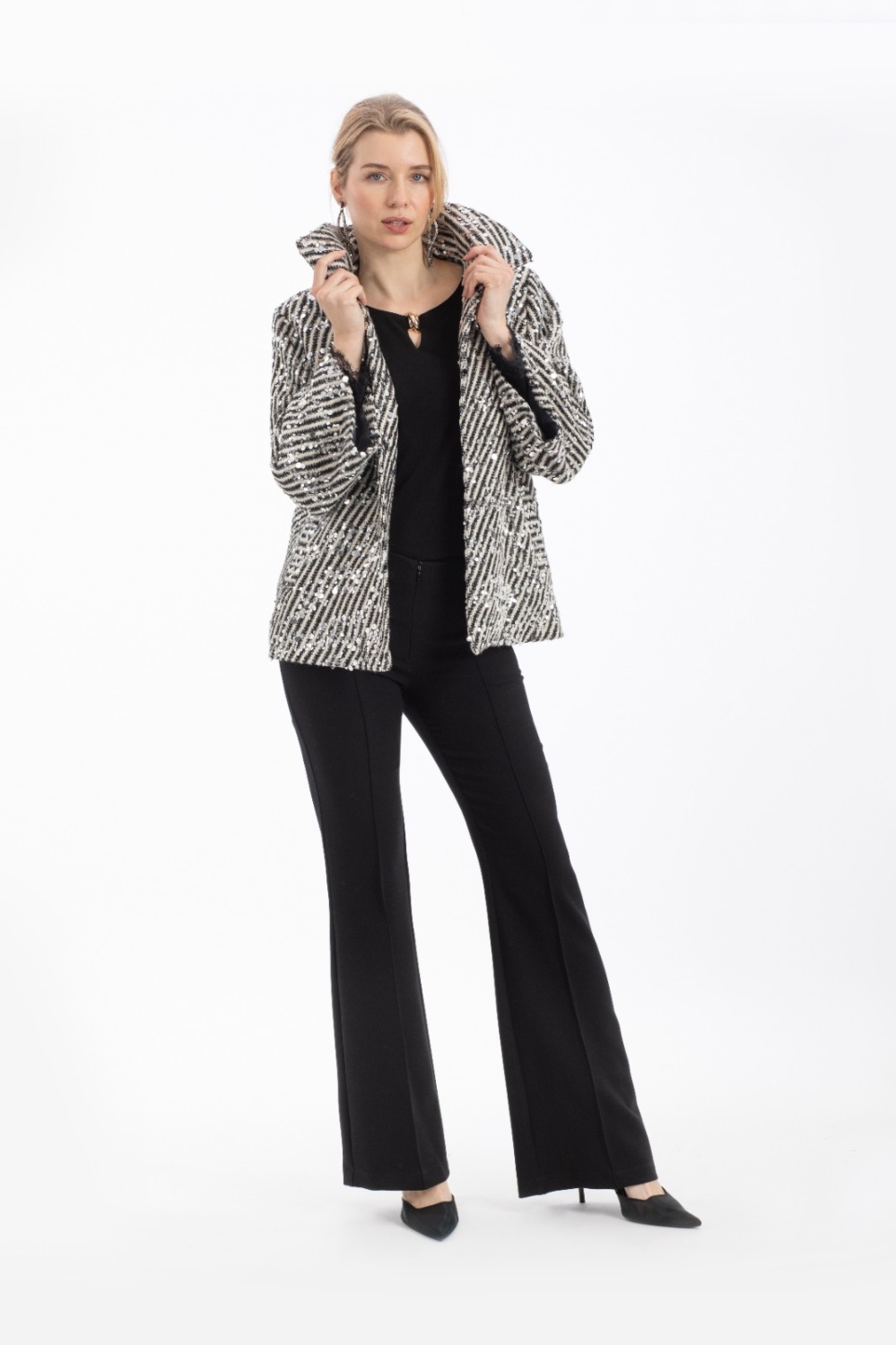 Chaqueta de Lentejuelas Plateadas 4