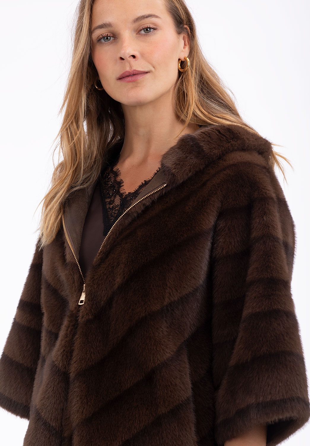 Chaqueta de Pelo Marrón 1