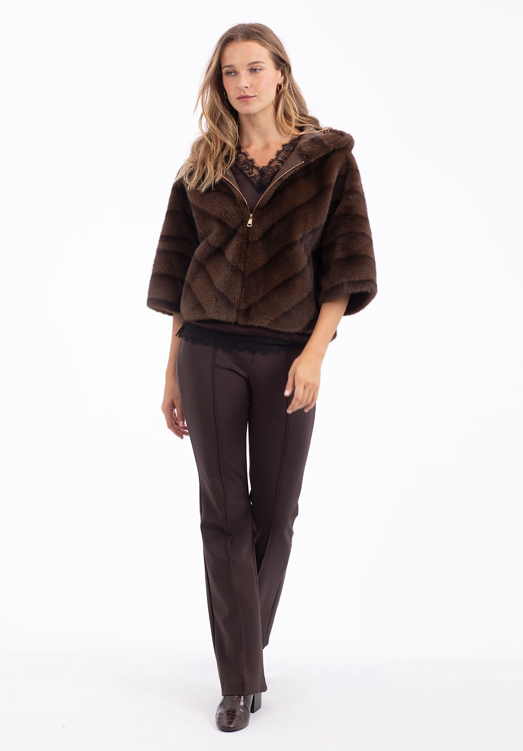 Chaqueta de Pelo Marrón 2