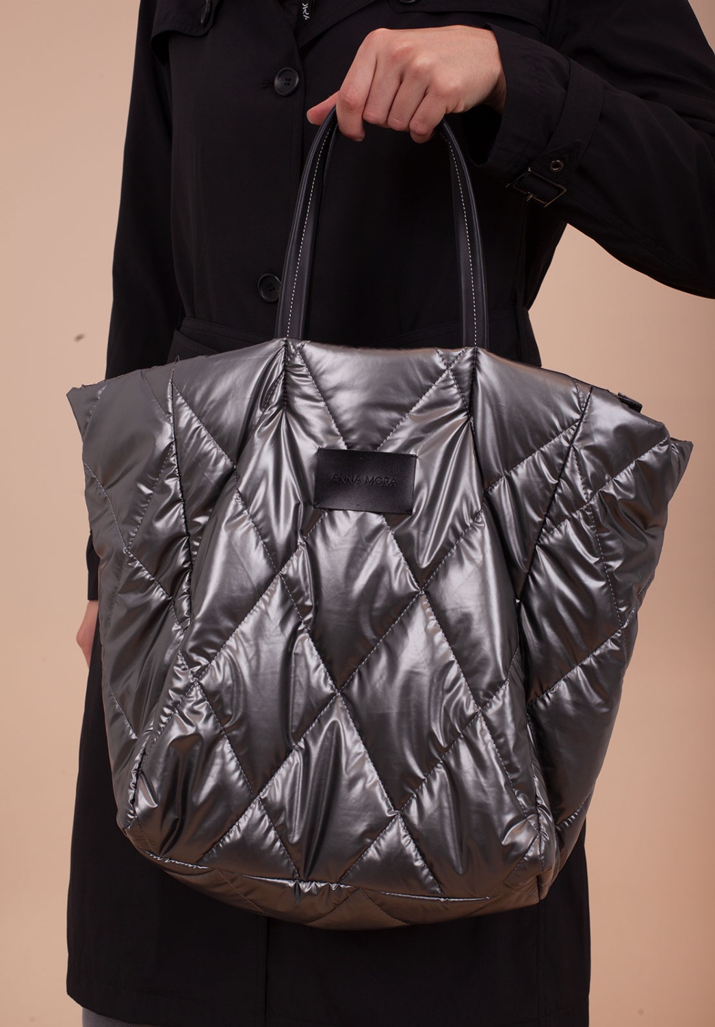 Bolso acolchado plateado 1