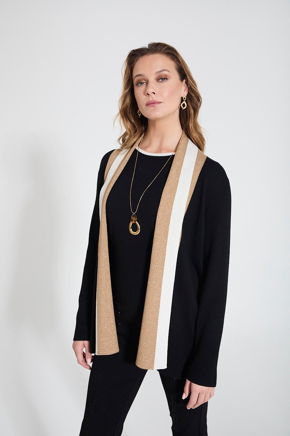 TWINSET Negro con rayas beige 3