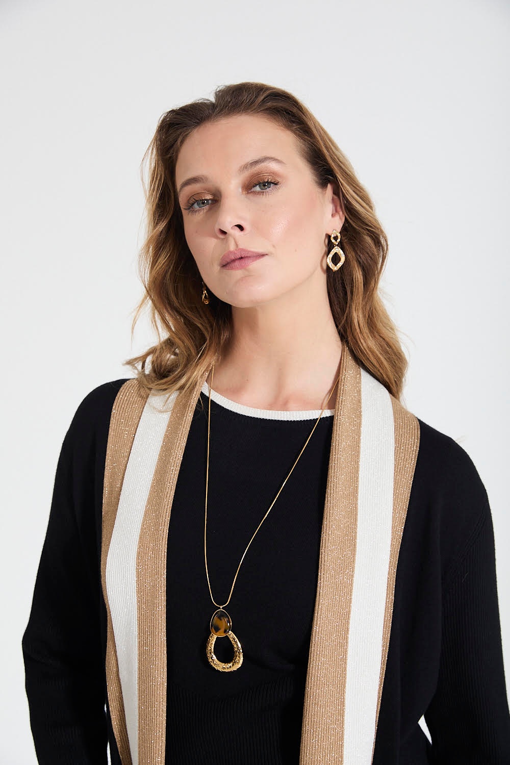 TWINSET Negro con rayas beige