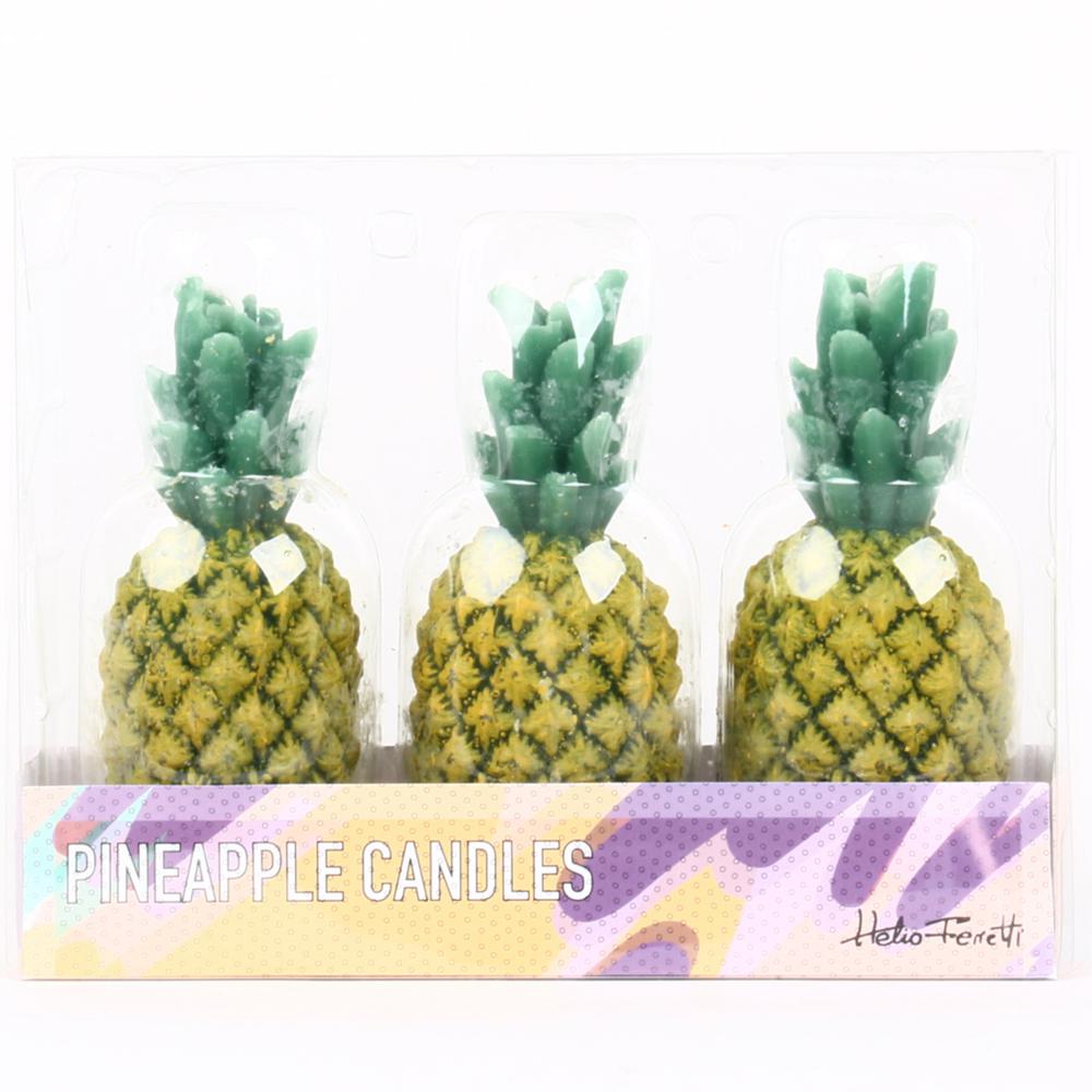 PACK OF 3 PINEAPPLE CANDLE HF
