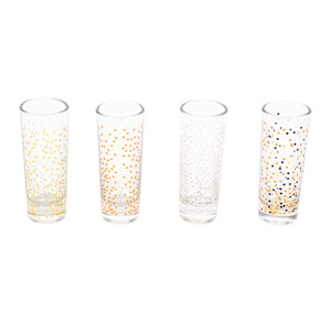 PACK 4 SHOT GLASSES PARTY DOTS HF - Item1