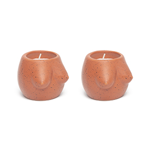PACK OF 2 TITS CANDLE HOLDERS TERRACOTTA BIG SIZE HF - Item1