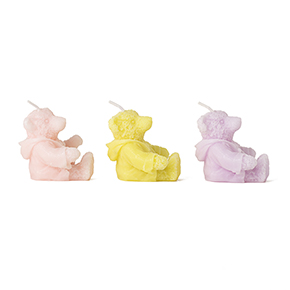 3 PACK OF 3 TEDY BEAR CANDLES HF - Item1