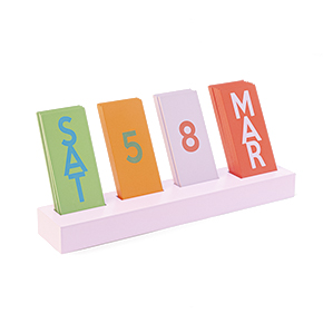 RAINBOW WOOD PERPETUAL SHAPES CALENDAR HF - Item1