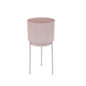 PINK VASE WITH METAL STAND HF