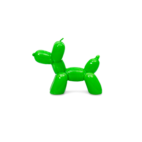 GREEN BALLOON DOG CANDLE HF