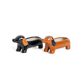 BROWN DACHSHUND VASE HF - Item1