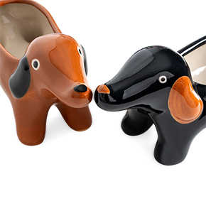 BROWN DACHSHUND VASE HF - Item2