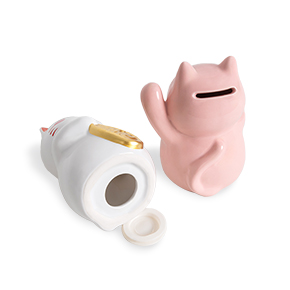 WHITE MONEY BOX LUCKY CAT HF - Item1