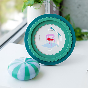 ROUND GLOSSY GREEN PHOTO FRAME HF - Item3