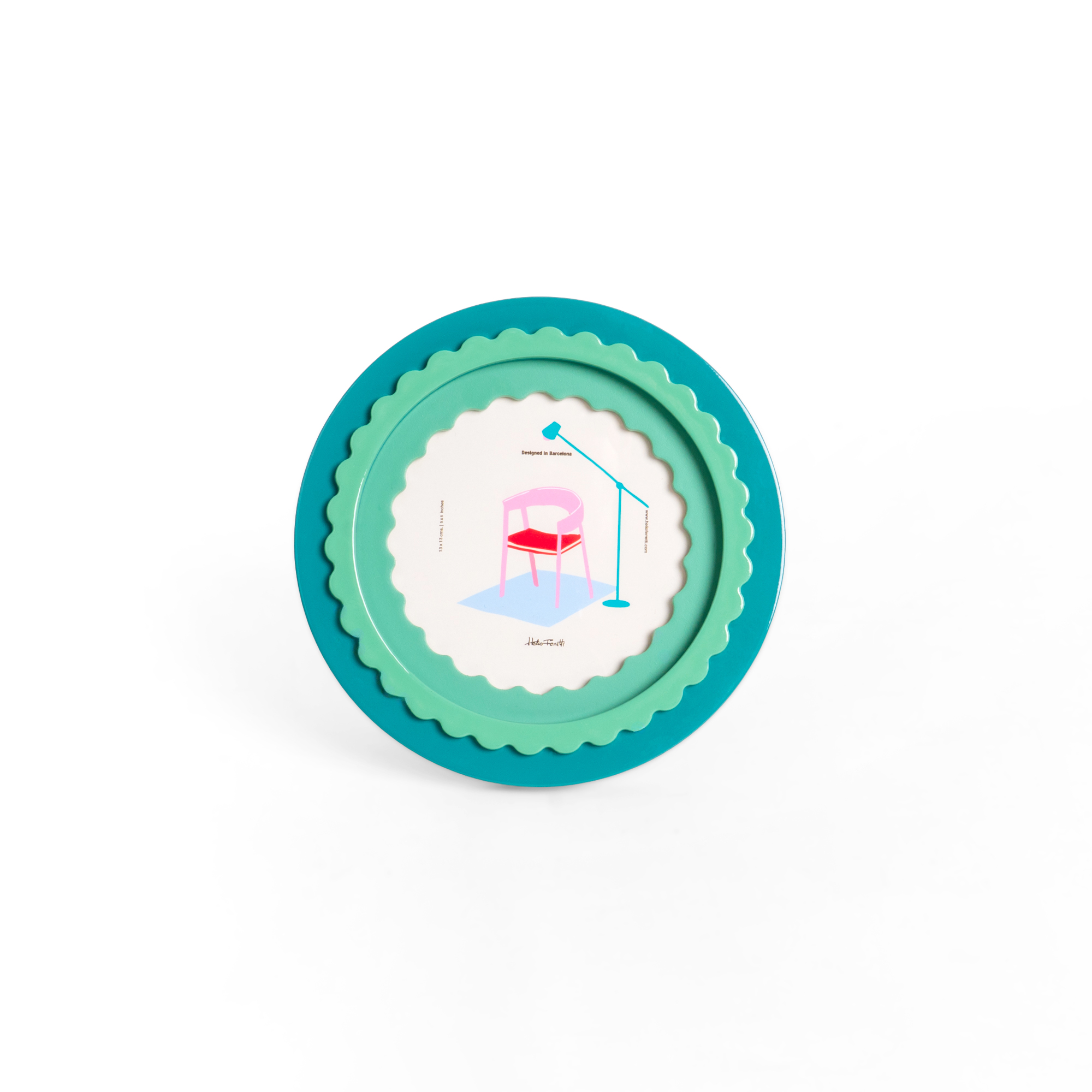 ROUND GLOSSY GREEN PHOTO FRAME HF