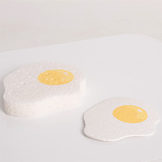 PACK DE 2 ESPONJAS DE COCINA COMPRIMIDAS HUEVO FRITO HF - Ítem1