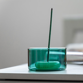 GREEN GLASS INCENSE BURNER HF - Item2