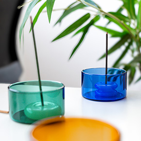 GREEN GLASS INCENSE BURNER HF - Item3