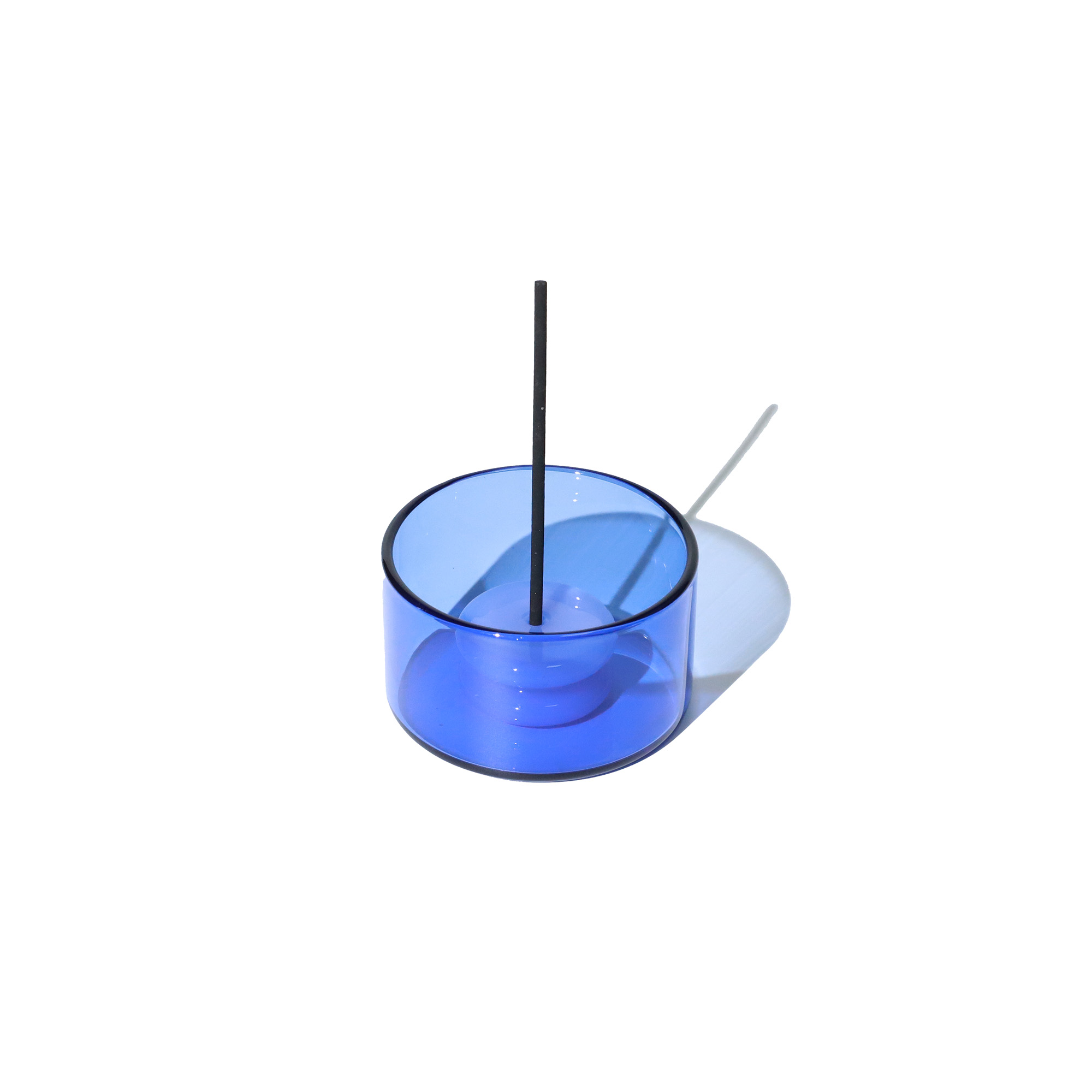 BLUE GLASS INCENSE BURNER HF
