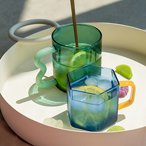 TAZA DE CRISTAL GEOMÉTRICA AZUL HF - Ítem3