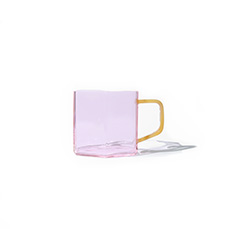 TAZA DE CRISTAL GEOMÉTRICA ROSA HF - Ítem1