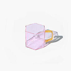 TAZA DE CRISTAL GEOMÉTRICA ROSA HF