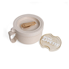 BEIGE ROUND BON APPÉTIT LUNCH BOX HF - Item1