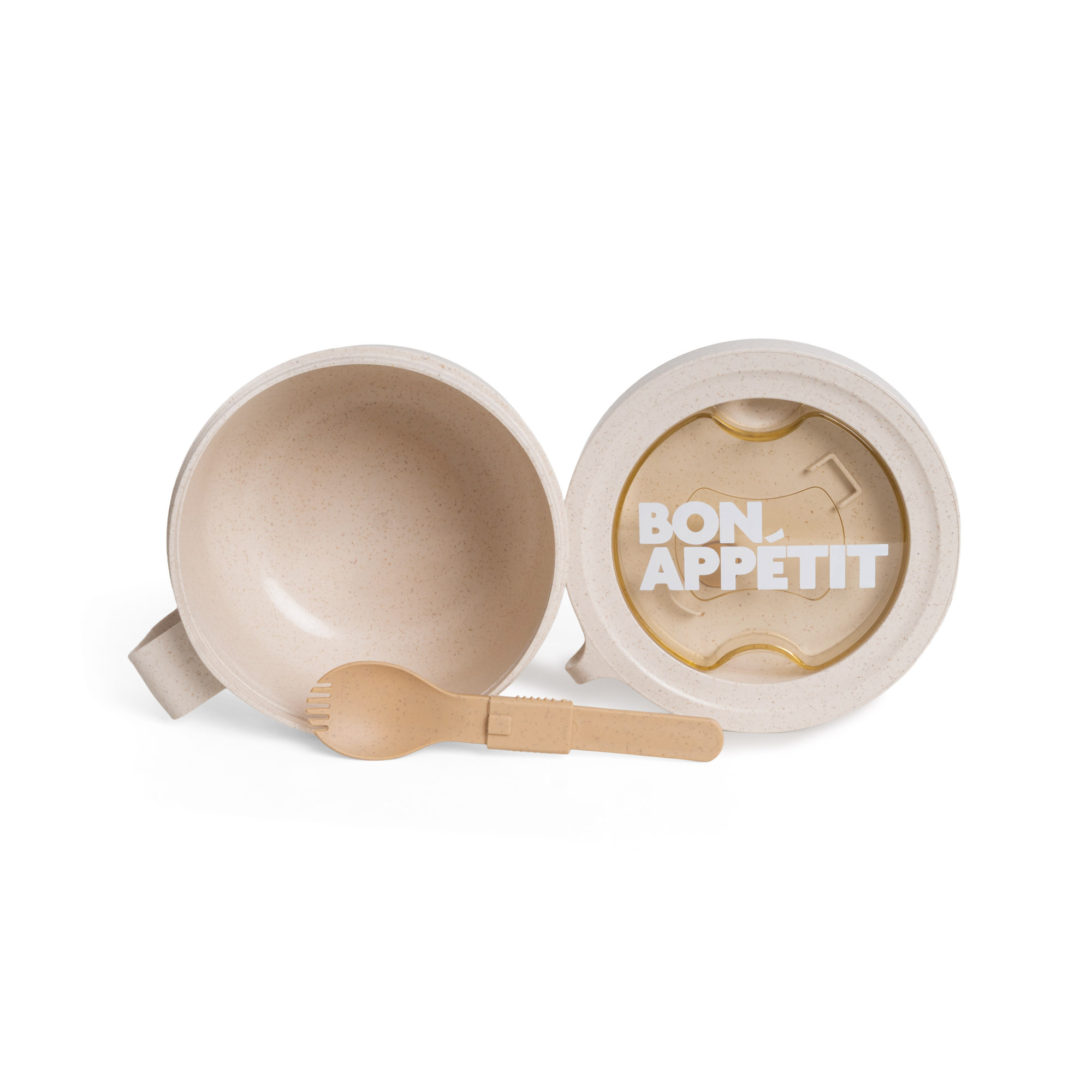 BEIGE ROUND BON APPÉTIT LUNCH BOX HF