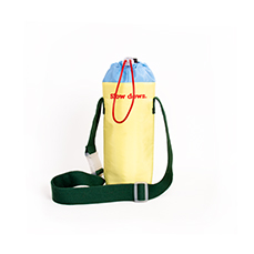 YELLOW SLOW DOWN BOTTLE HOLDER HF