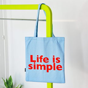 TOTE BAG LIFE IS SIMPLE CELESTE HF - Ítem2