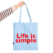 TOTE BAG LIFE IS SIMPLE CELESTE HF