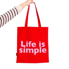 RED LIFE IS SIMPLE TOTE BAG HF