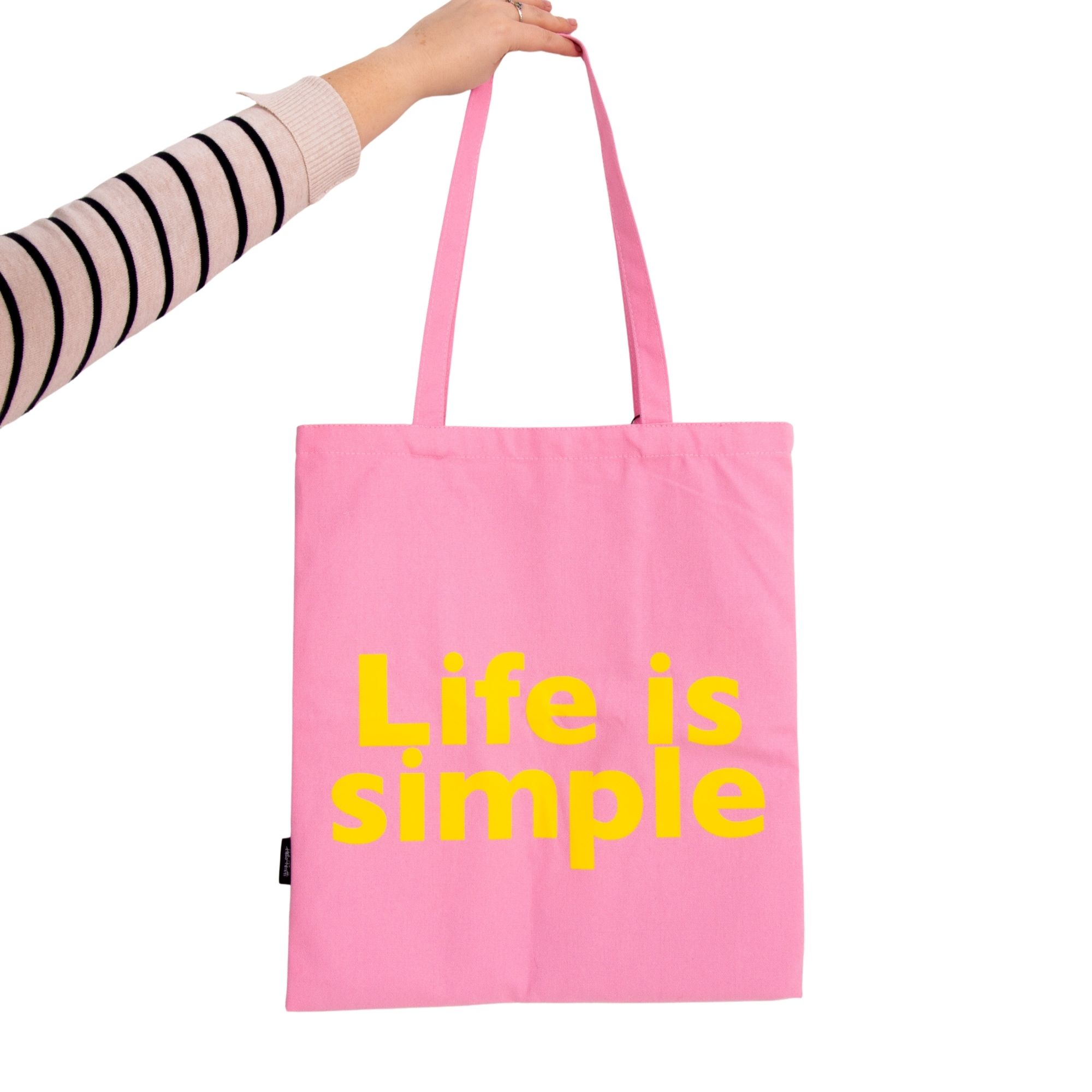 TOTE BAG LIFE IS SIMPLE ROSA HF