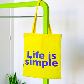 TOTE BAG LIFE IS SIMPLE AMARILLO HF - Ítem2