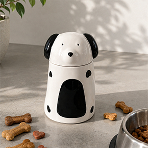 DOTTY DOG CERAMIC STORAGE JAR HF