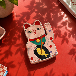 PINK LUCKY CAT INCENSE HOLDER HF