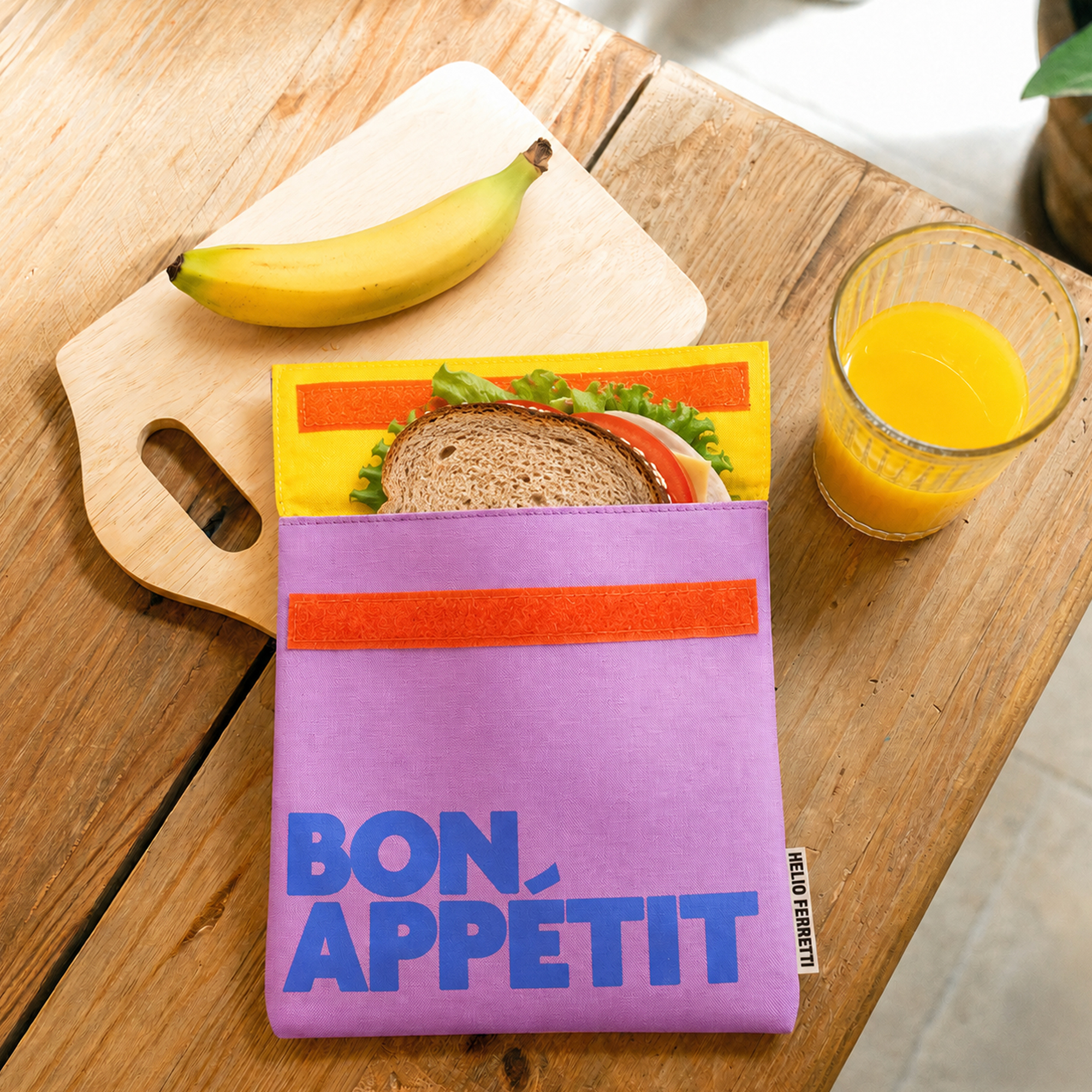 BOLSA SNACK ANTIMANCHAS VIOLETA BON APPÉTIT HF