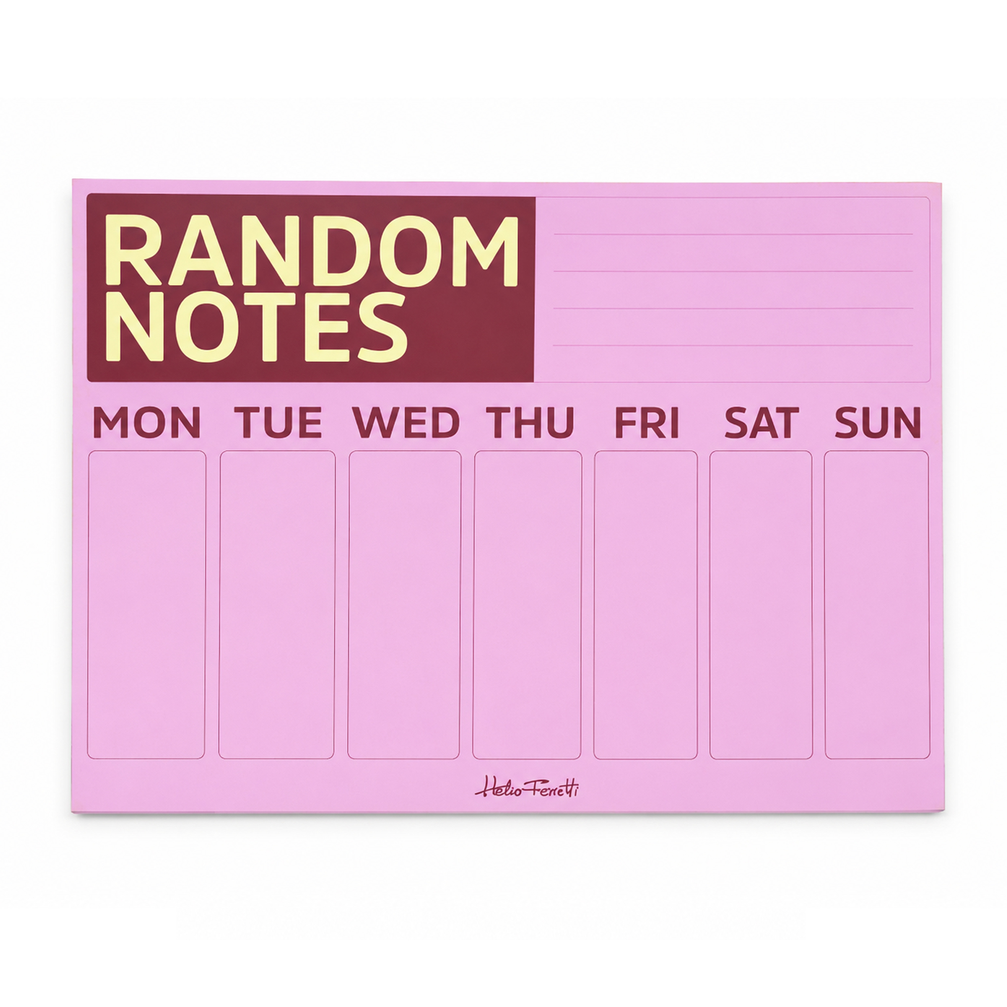 PINK A4 WEEKLY PLANNER HF