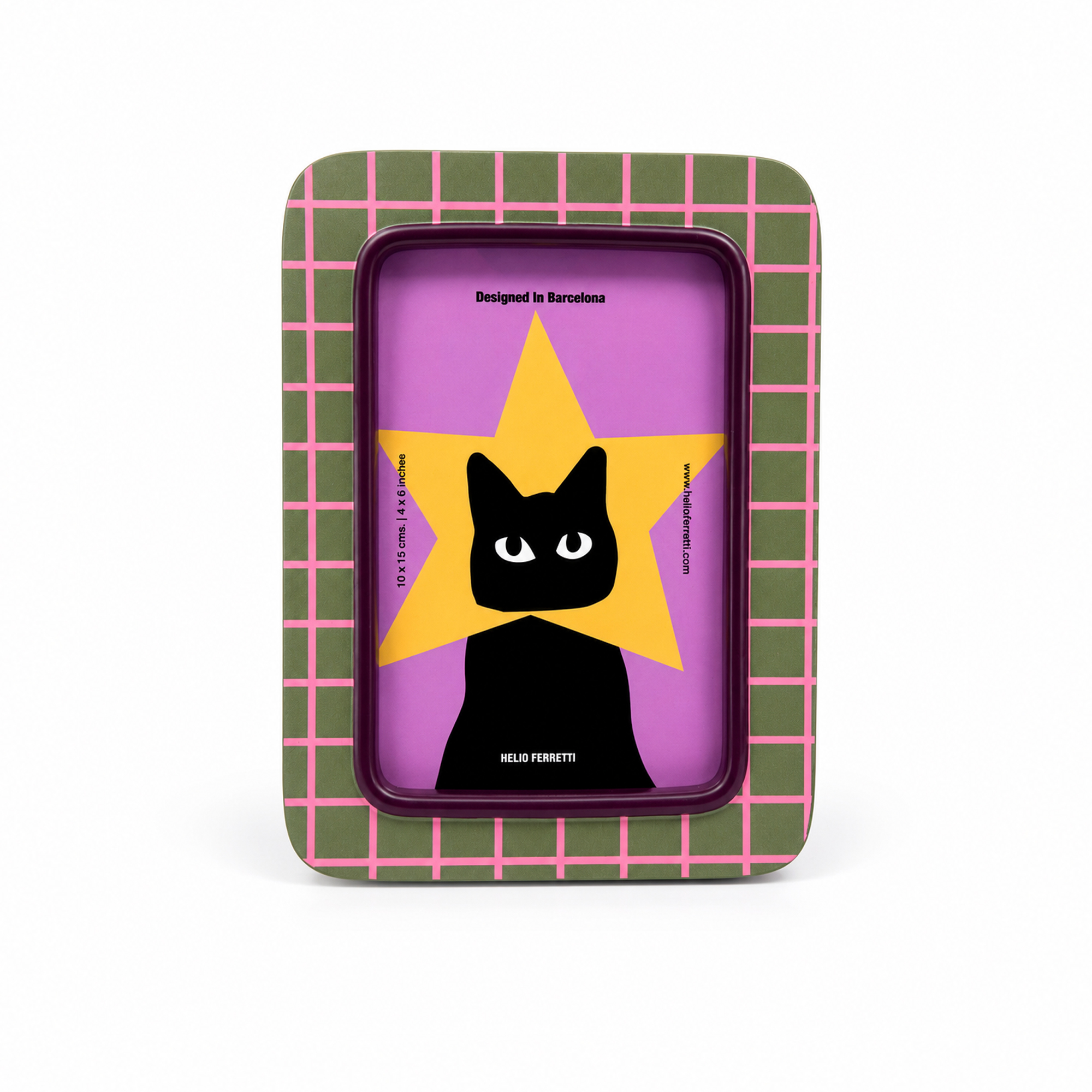 STRIPED SUPERSTAR CAT PHOTO FRAME HF