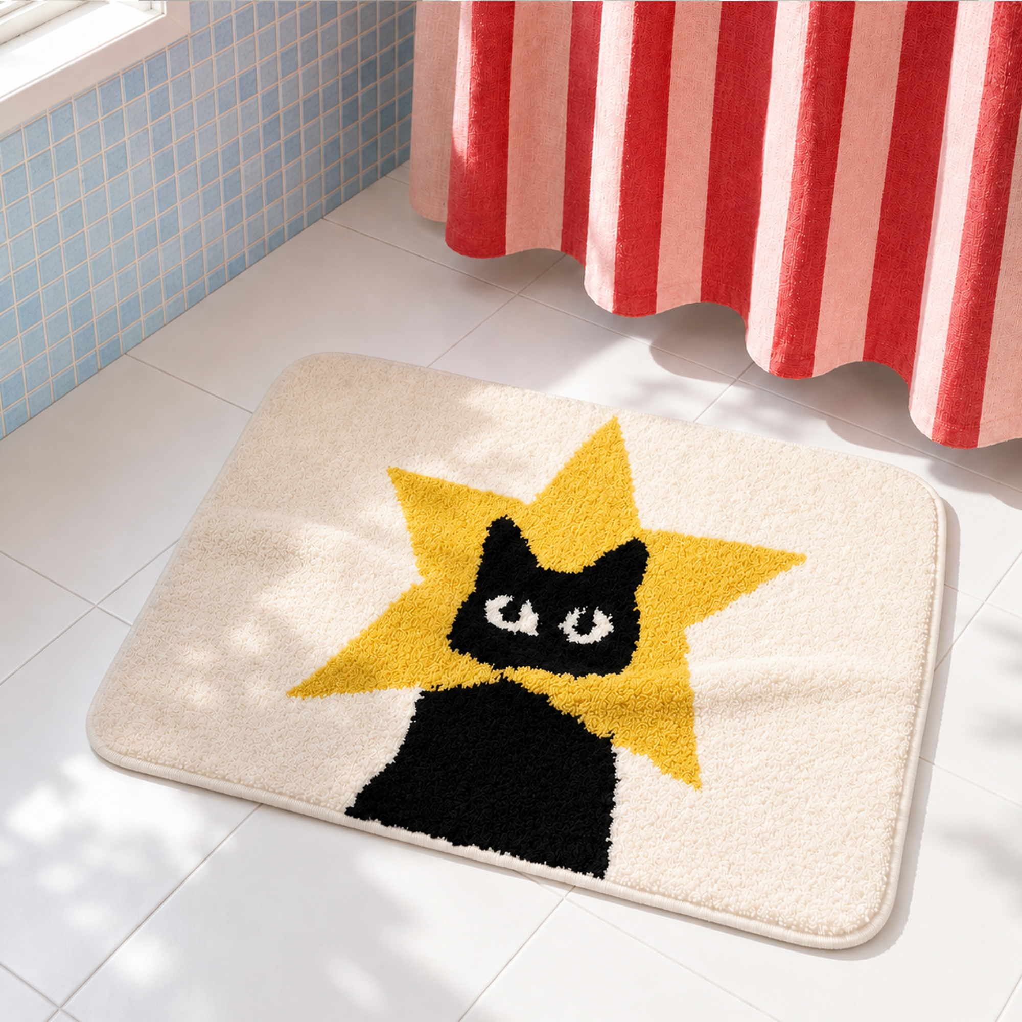ALFOMBRA DE BAÑO GATO SUPERSTAR HF