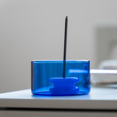 BLUE GLASS INCENSE BURNER HF - Item2