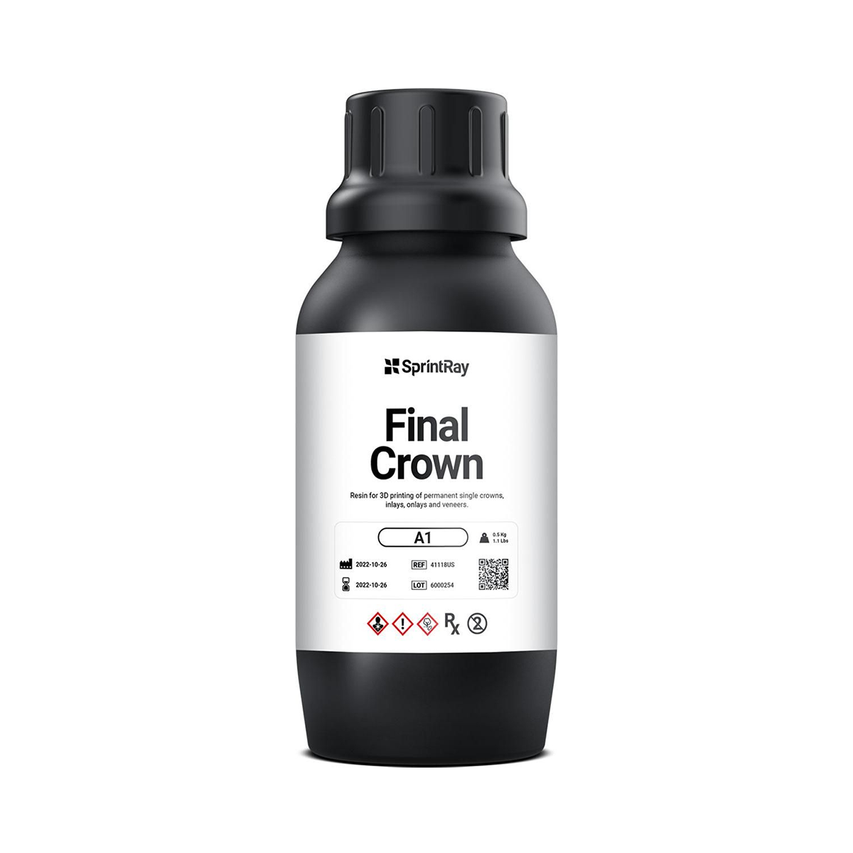 SRE0205040-SprintRay Resin FInal Crown A1 500g (0.5liter)