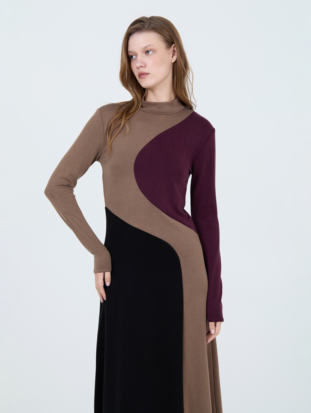 Vestido midi tricolor 2