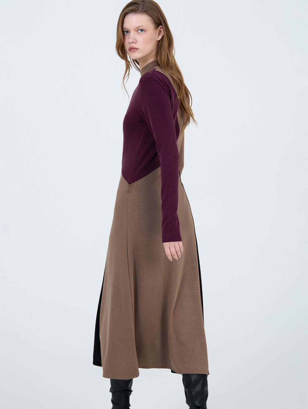 Vestido midi tricolor 1