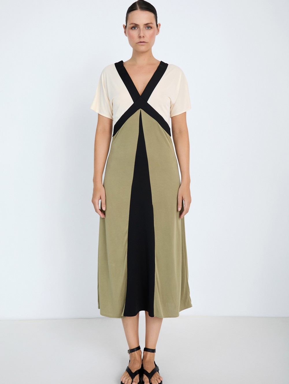 Tricolor modal dress