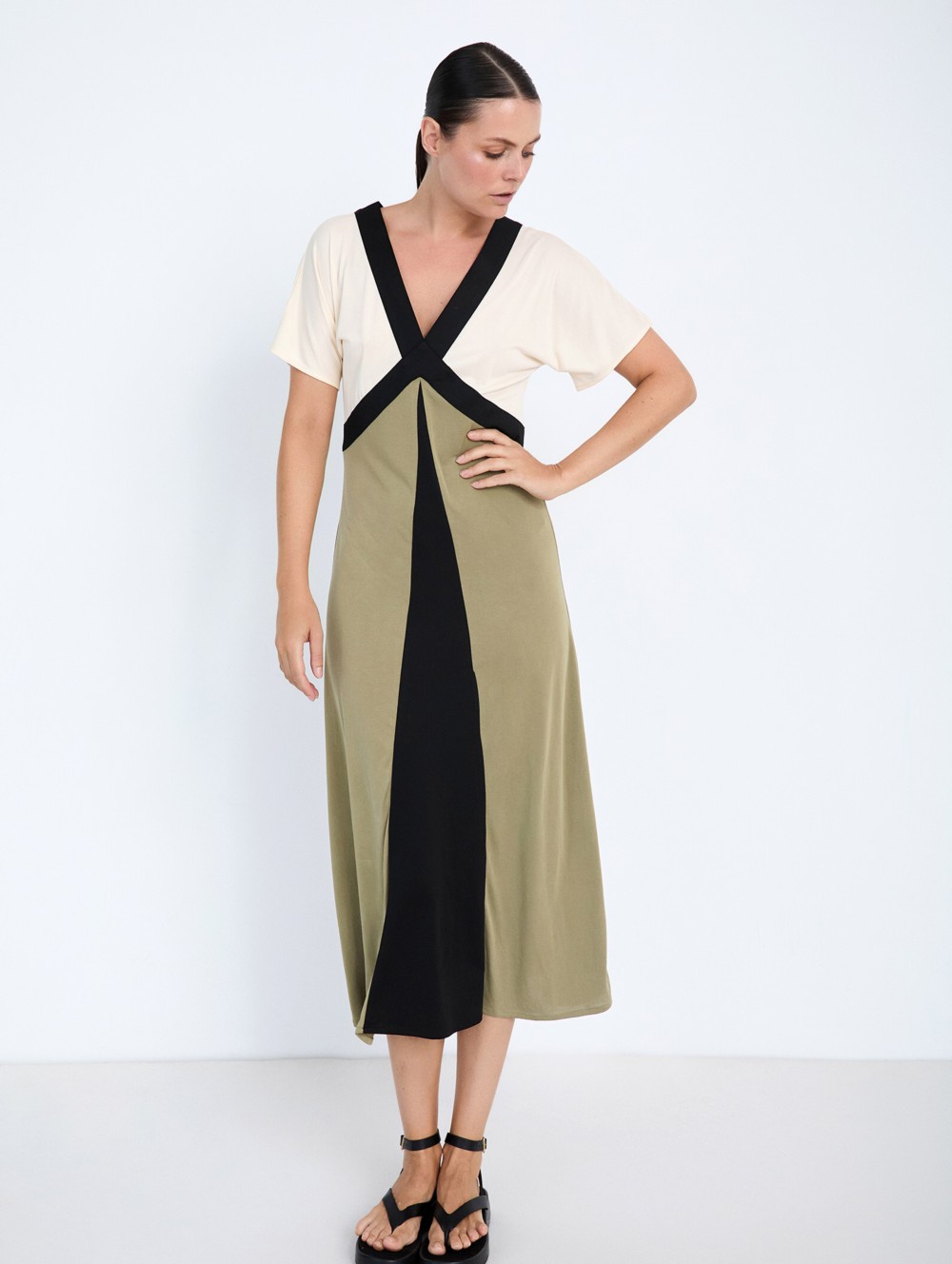 Tricolor modal dress 1