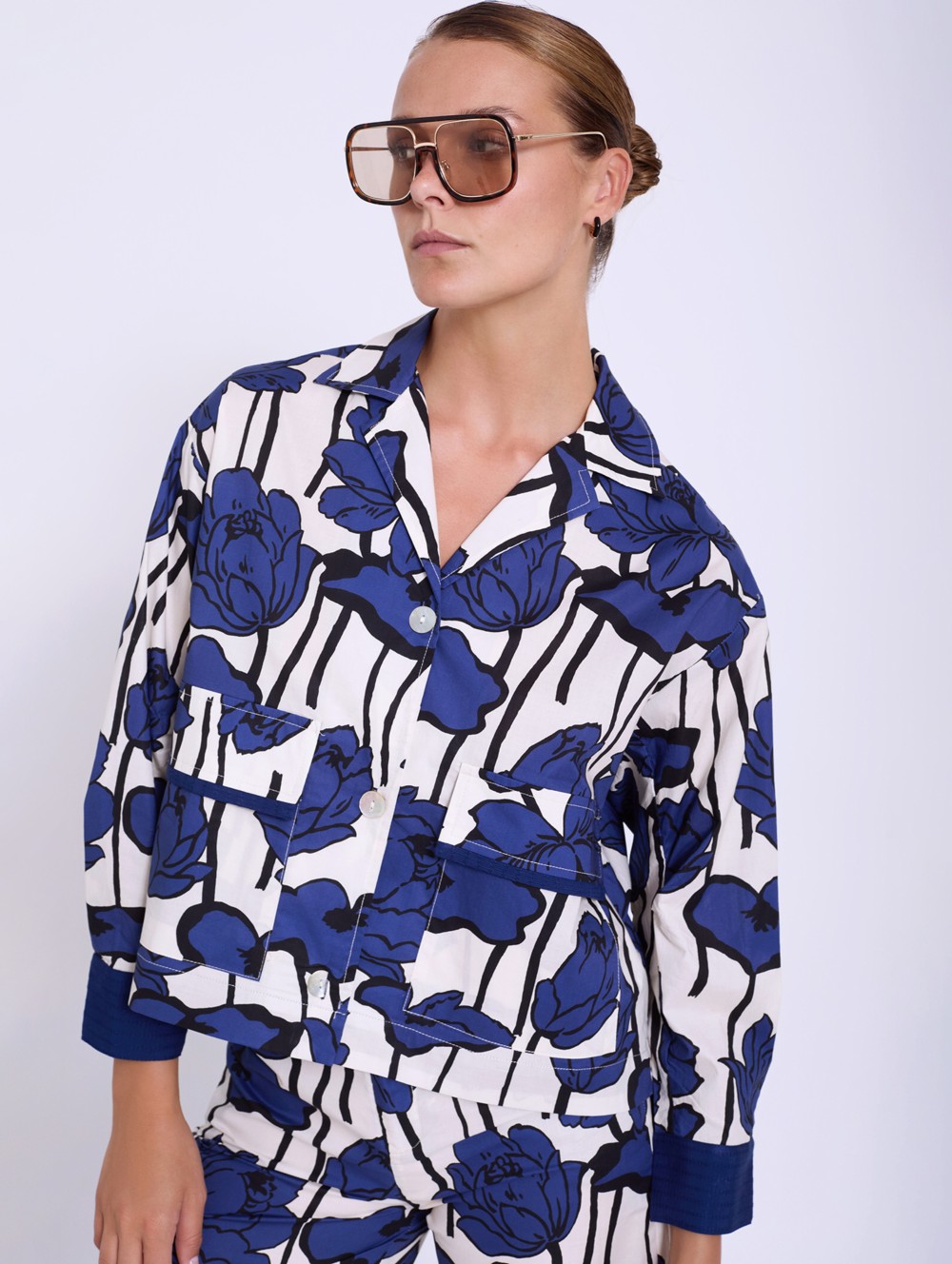 Camisa algodón print flores 1